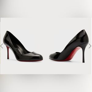 Never been worn Christian Louboutin Dorissima 100 Black heels. Size 37.5